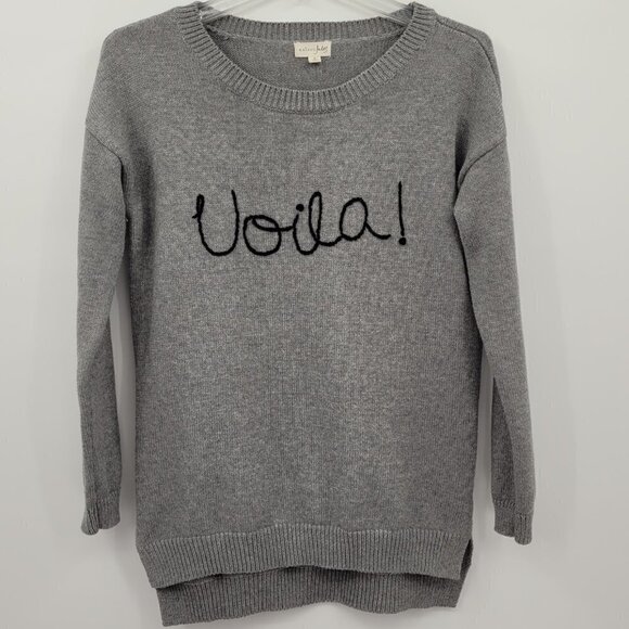 Maison Jules Voila! Oversized Grey Crew Neck Sweater - Picture 7 of 10